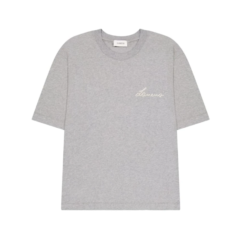 Laneus Casual T-shirt met gewaagde slogan Gray Heren