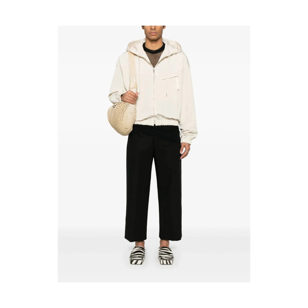 Jacquemus Zwarte broek met knopen en zakken Black Heren