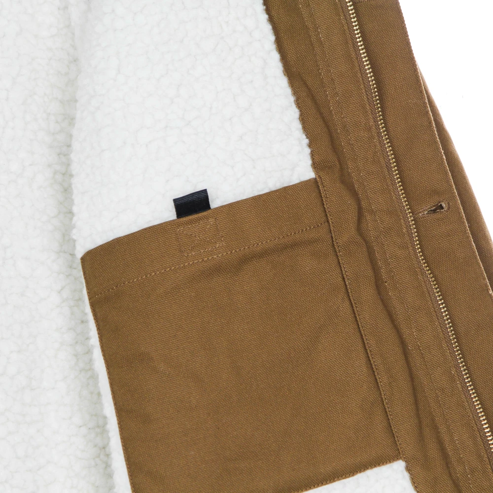 Carhartt WIP Bruine werkjas met Sherpa-kraag Brown Heren