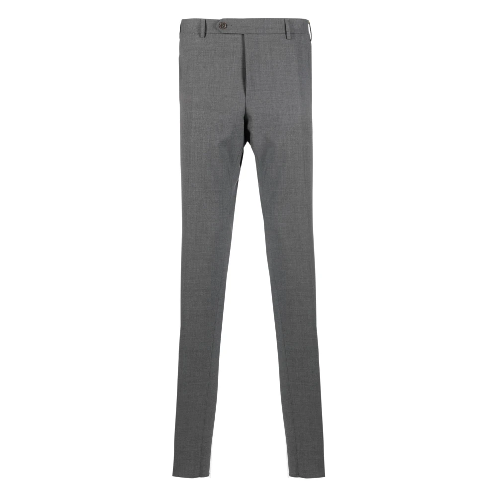 Canali Stretch Wollen Broek met Zakken Gray Heren