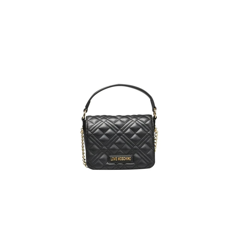 Love Moschino Zwarte polyethyleen handtas met logo Black Dames