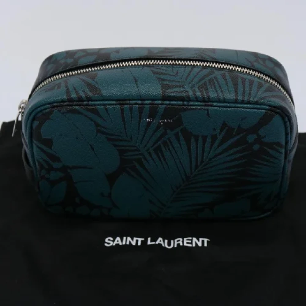 Yves Saint Laurent Vintage Pre-owned Leather handbags Blue Dames