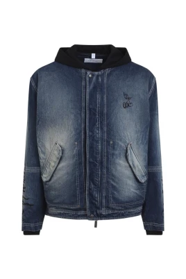 Cherry Hooded Denim Jacket