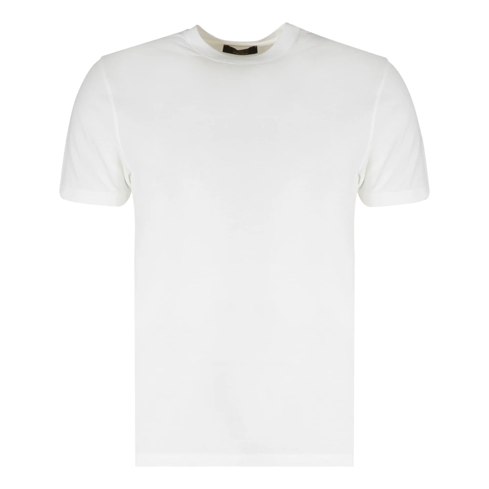 Slowear Men's White T-Shirts, 3XL, Cotton Crew-Neck T-Shirt With Side Slits