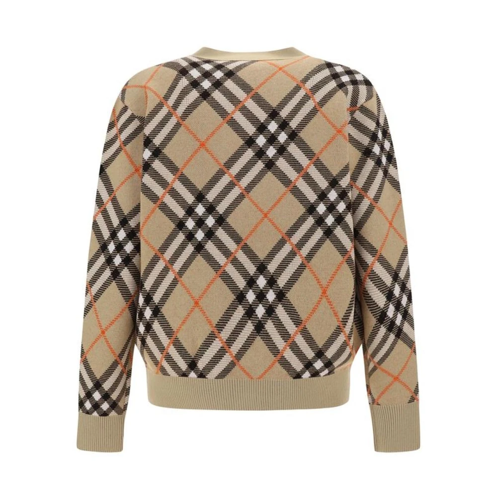 Burberry Iconisch Ruitpatroon V-hals Vest Beige Heren