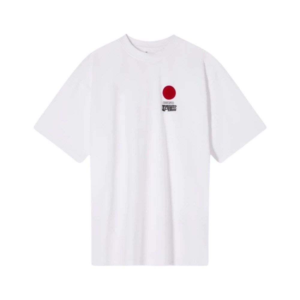 Edwin Men's White Sun Print Cotton T-Shirt Regular Fit