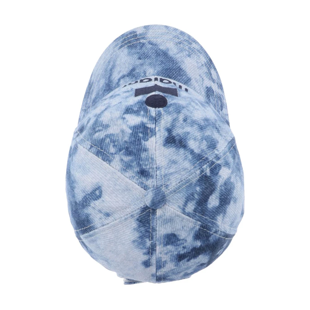 Isabel marant Tyron baseball cap met geborduurd logo en tie-dye print Blue Dames