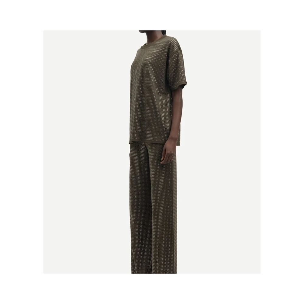 Samsøe Oversized kristalversierd T-shirt Green Heren