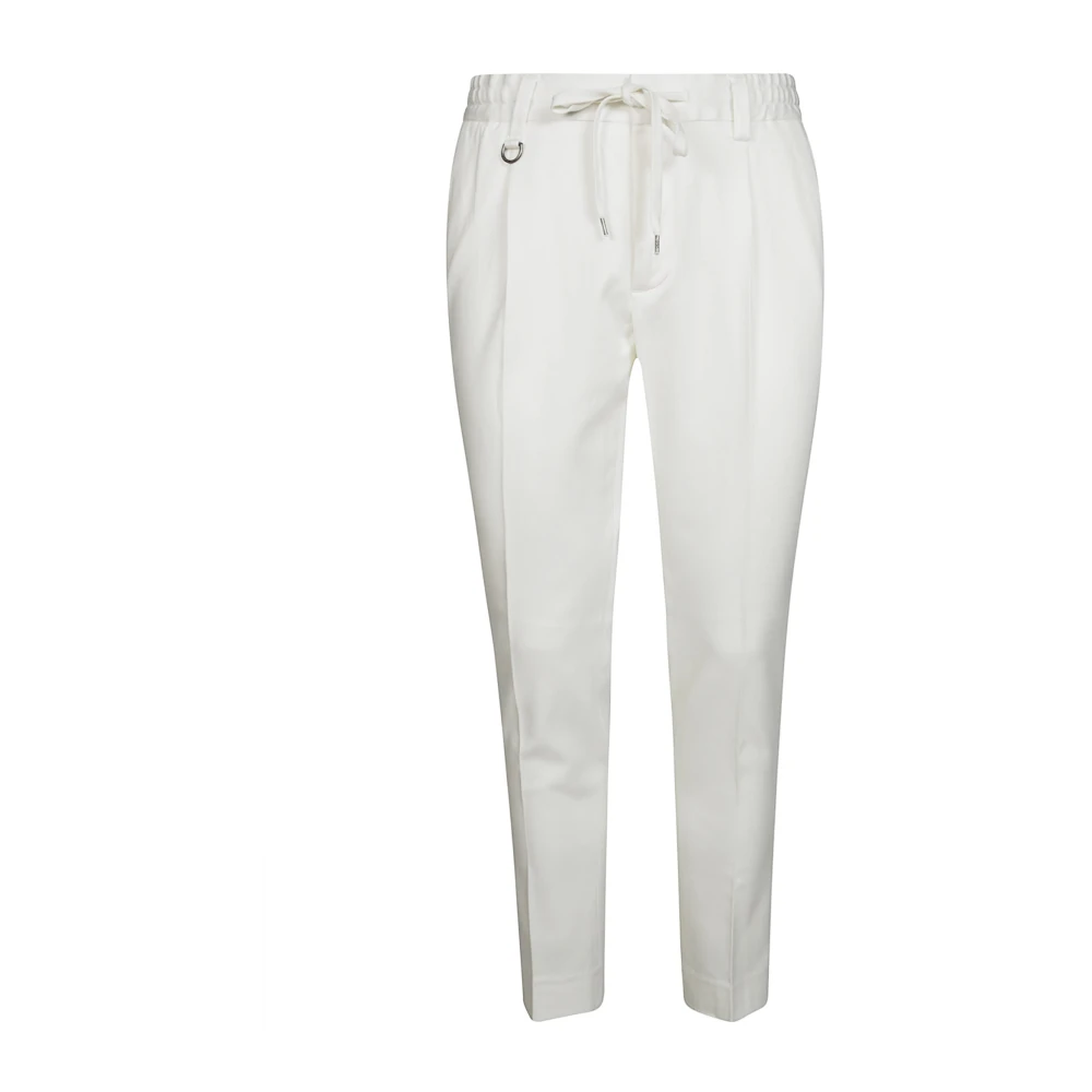 Paolo Pecora Katoenen Trekkoord Slim-Fit Broek White Heren