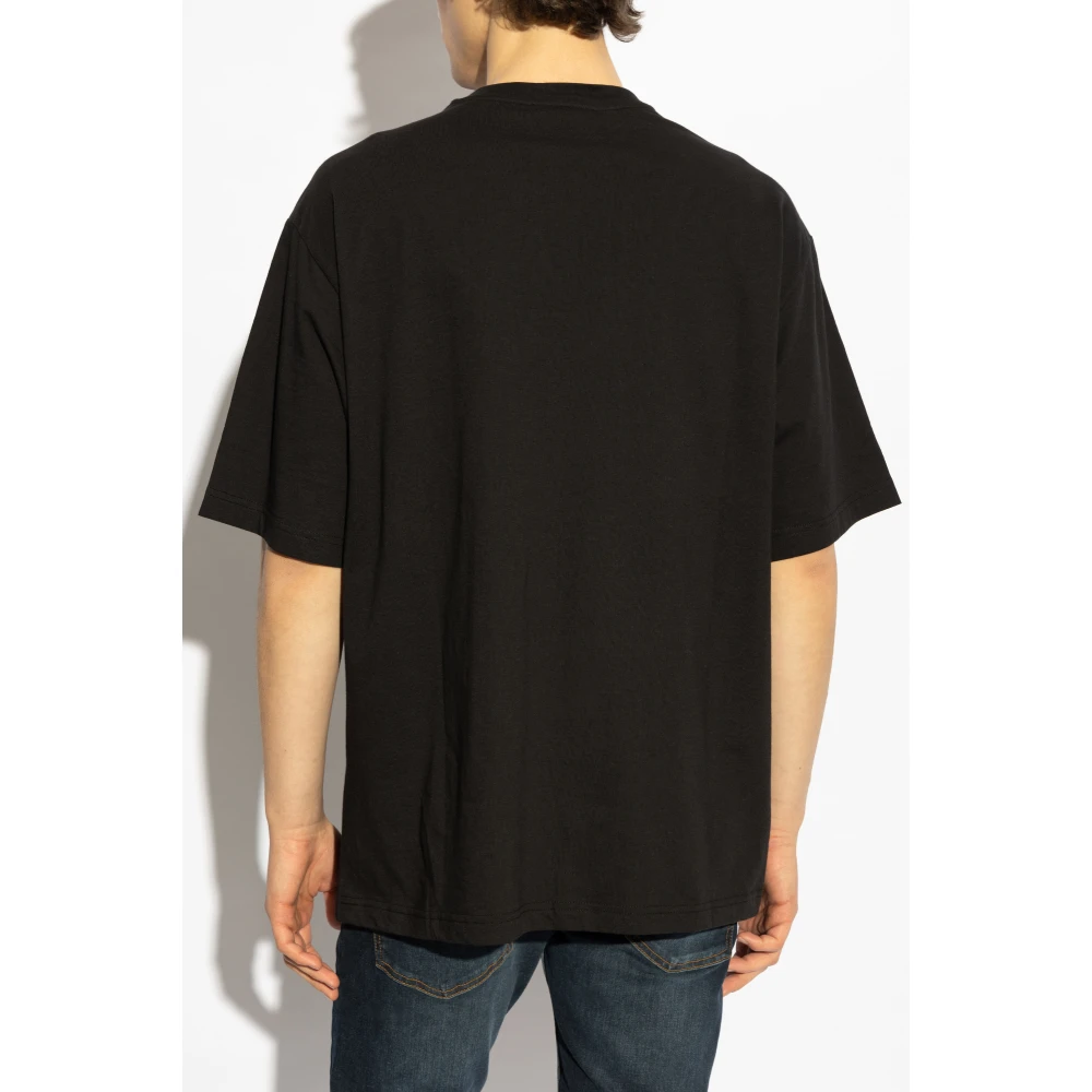 Versace Jeans Couture T-shirt met bedrukt logo Black Heren