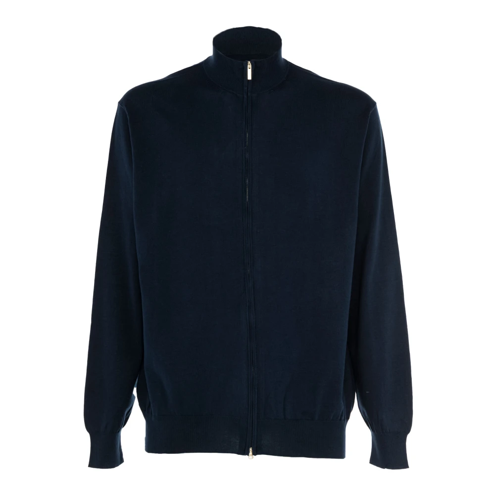 Cashmere Company Heren Katoenen Trui Blauwe Outlet Prijs Blue Heren