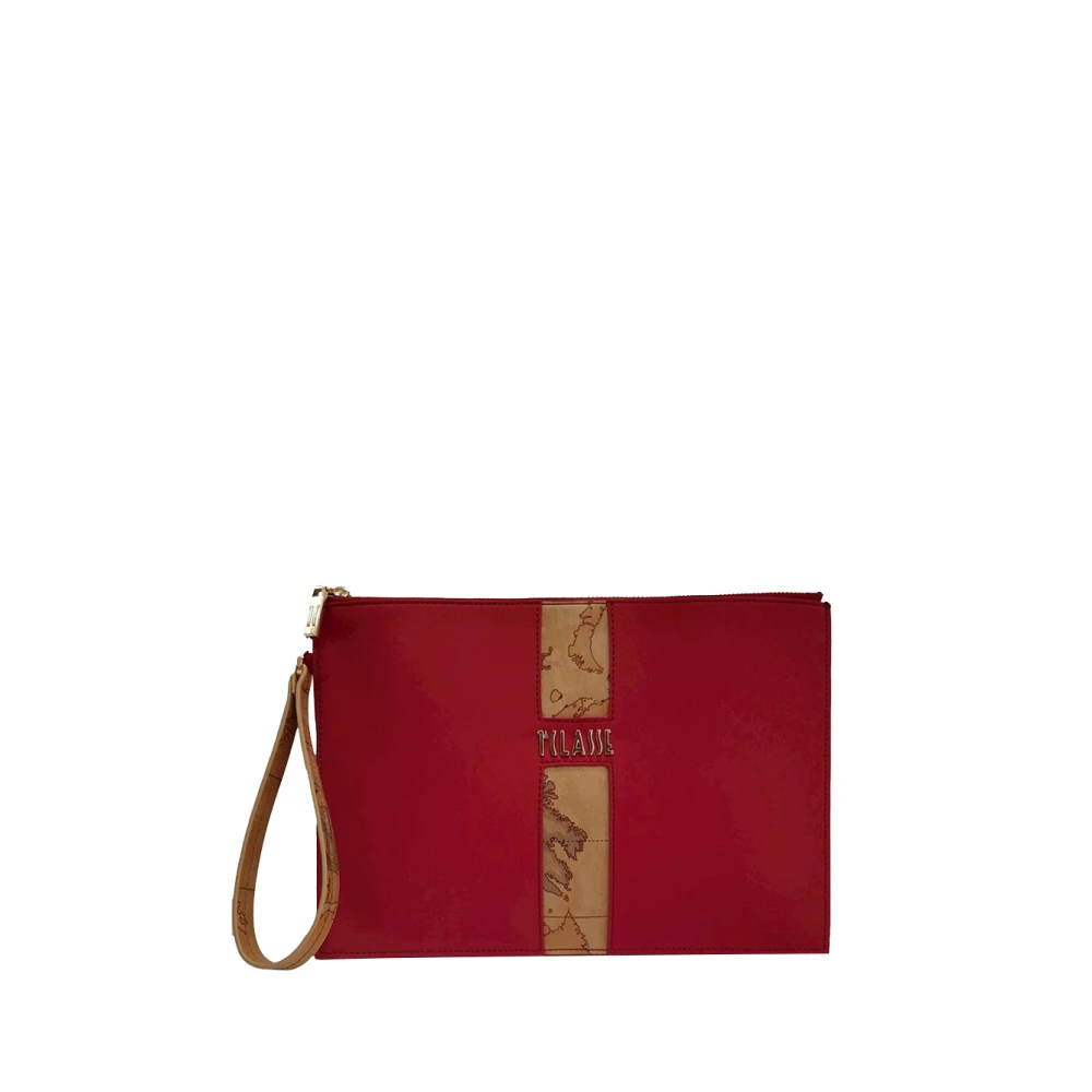 Alviero Martini 1a Classe Rode Flashtassen met Kaartprint Red Dames