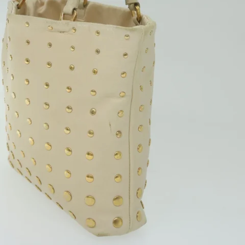 Prada Vintage Pre-owned Leather handbags Beige Dames