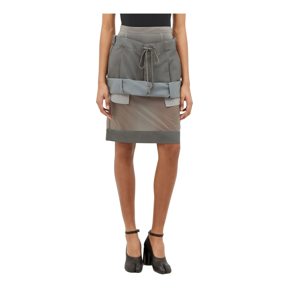 Maison Margiela Gelaagde Midi Rok Gray Dames