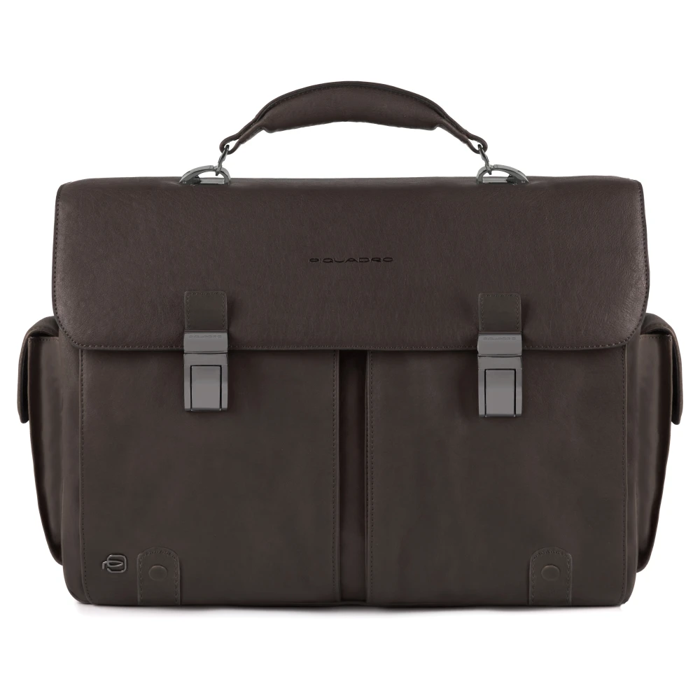 Piquadro Unisex Brown Laptop Bags & Cases, One Size, Black Square Briefcase