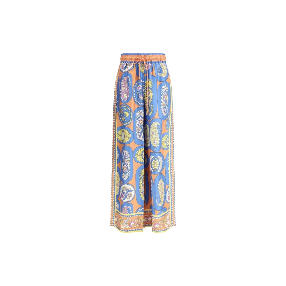 Alemais Zijden Wijde Pijp Broek met Pailey Print Multicolor Dames