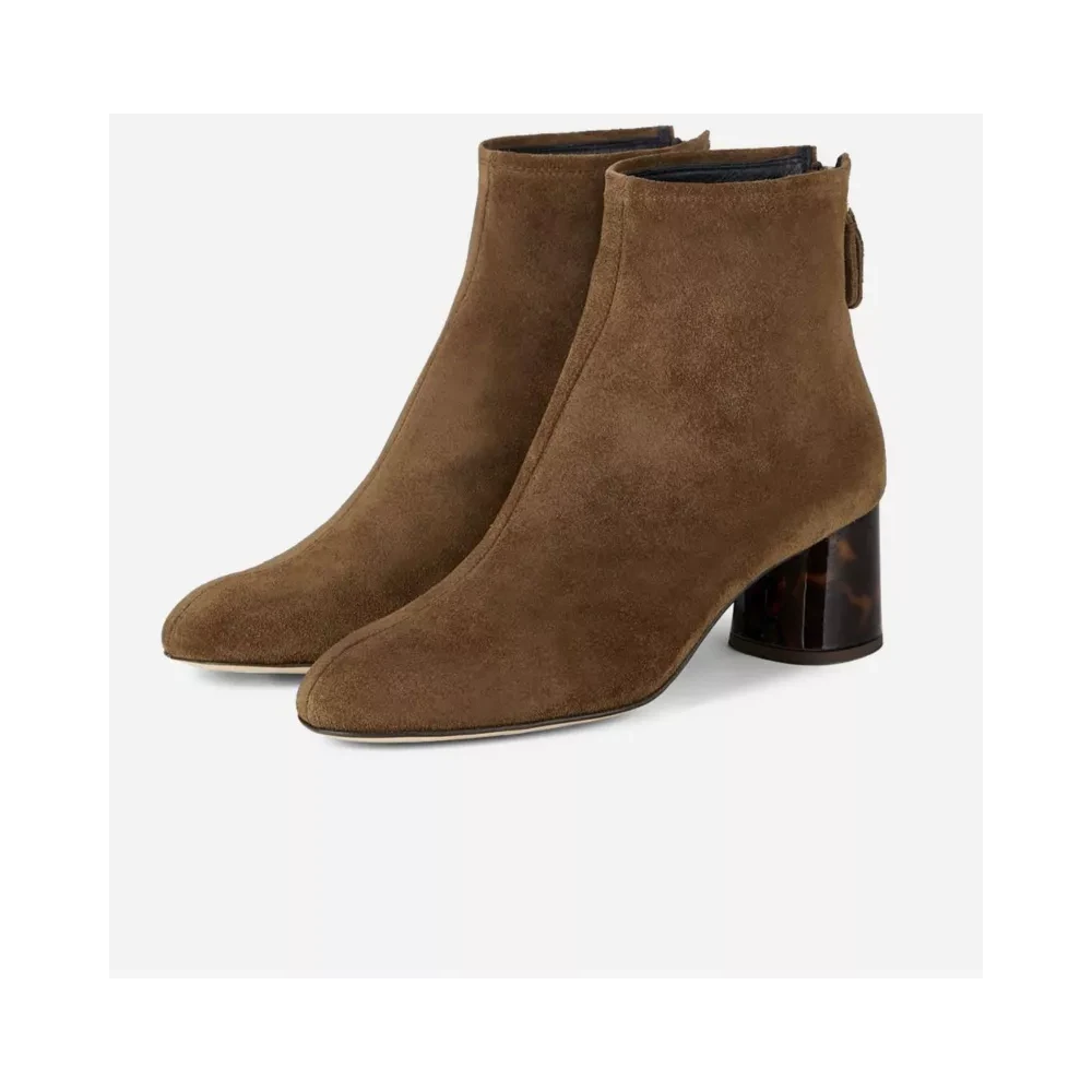 AGL Bruna Mocka Ankelboots med Klack Brown, Dam