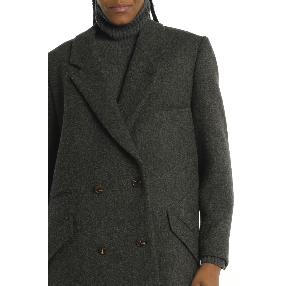 Soeur Grijze Double Breasted Wollen Jas Gray Dames