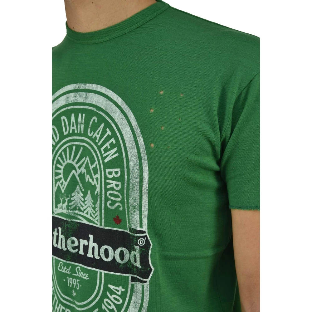 Dsquared2 Groen Heren Print T-Shirt Stijl Mod.S71GD0593S22620639 Green Heren