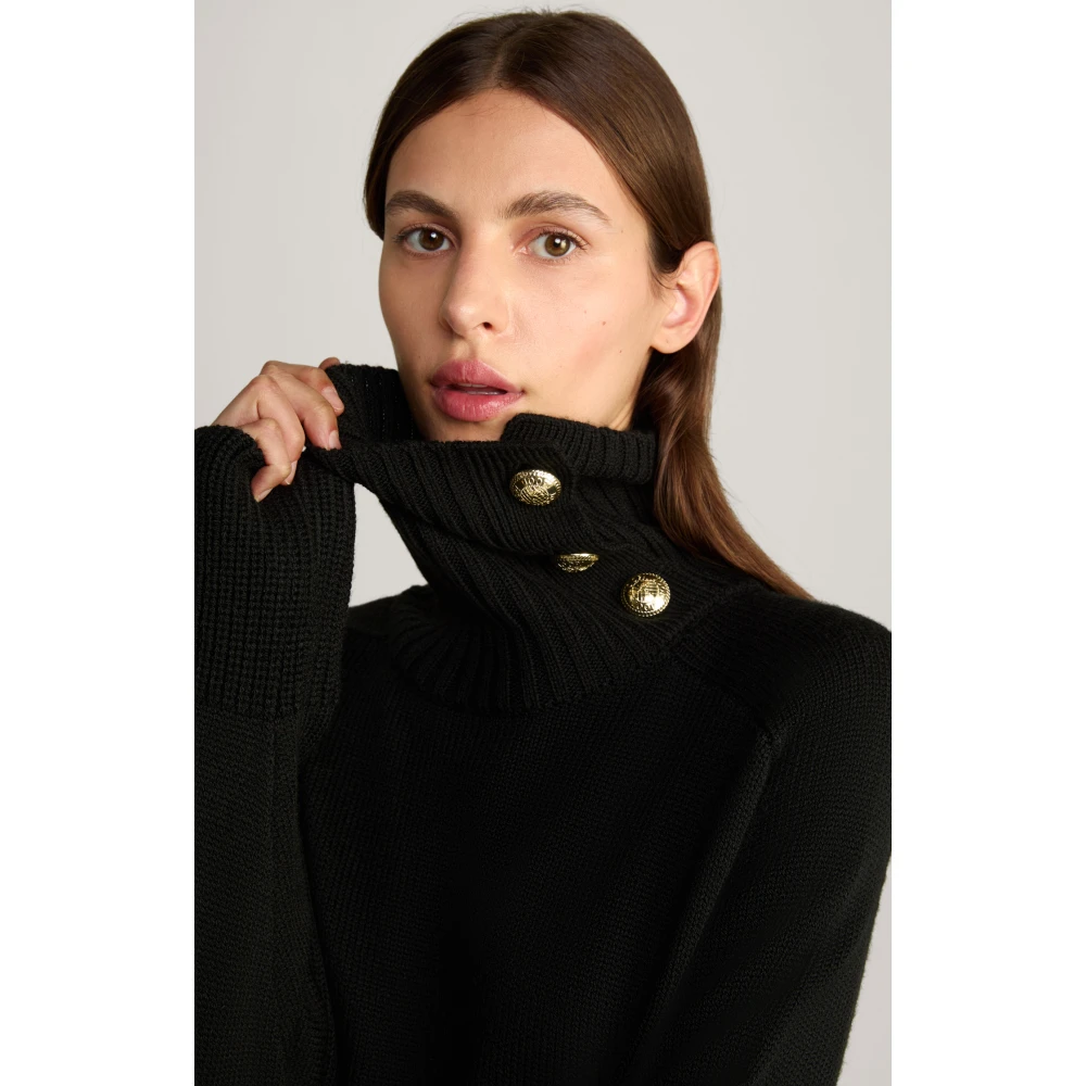 Joop! Stijlvolle dames trui met afneembare kraag Black Dames