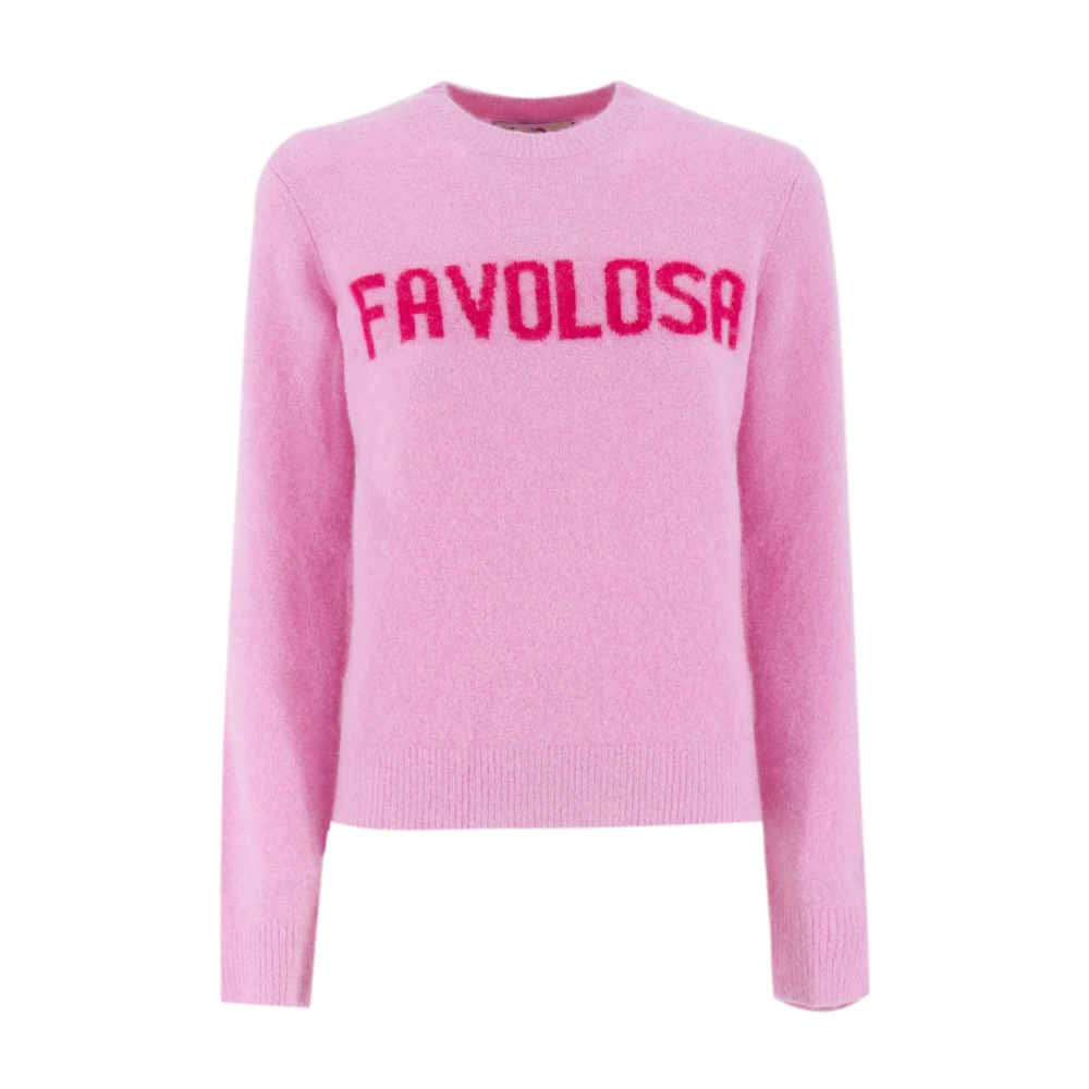 MC2 Saint Barth Geborduurde Crew-Neck Pullover Pink Dames