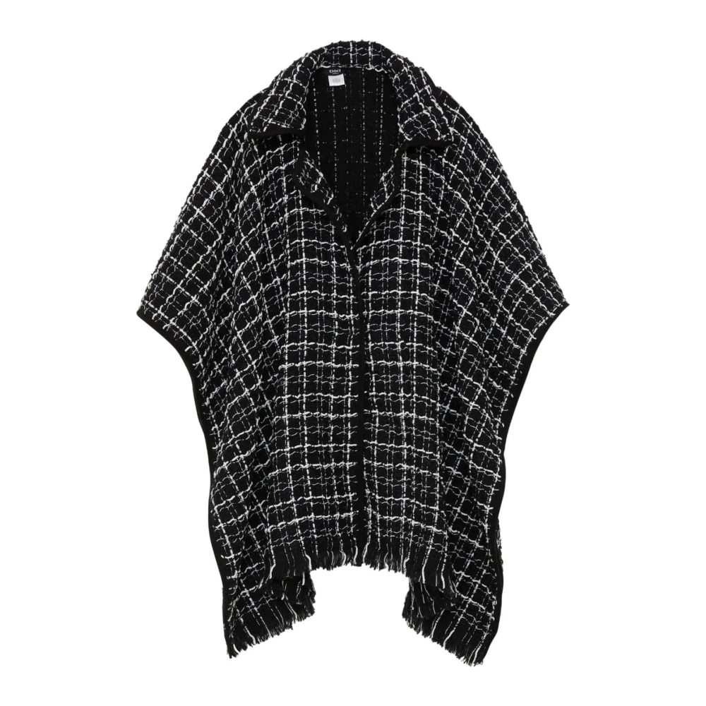 Emme DI Marella Stijlvolle Poncho en Sjaal Black Dames