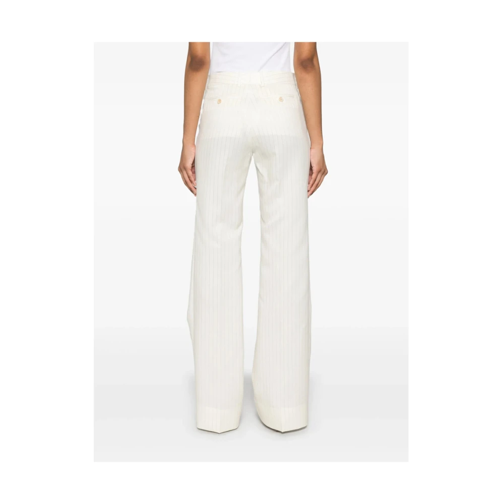 Tom Ford Beige Broek met Knoopsluiting White Dames