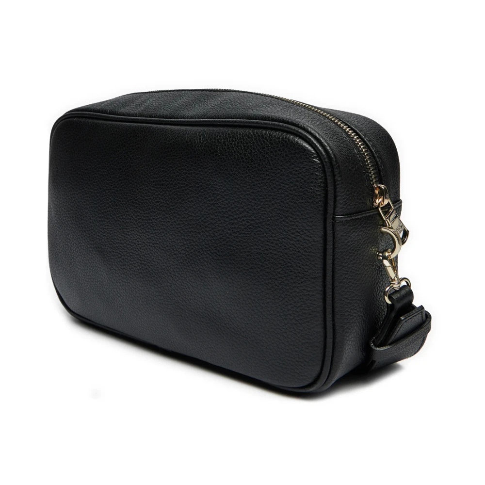PATRIZIA PEPE Schoudertas van Leer met Vliegdetail Black Dames