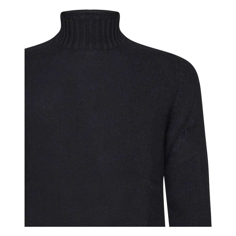 Fedeli Hoge Hals Zwarte Trui Blauw Black Heren