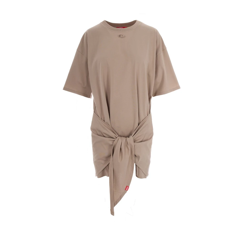 Diesel Women's Beige D-Eivor Tie-Detail Mini Dress - Short Dresses - S - Dresses