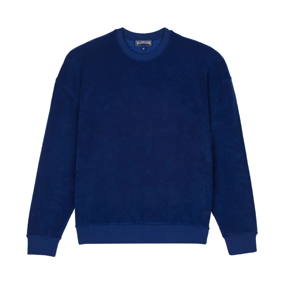 Vilebrequin Solid Terry Unisex Sweatshirt Blue Heren