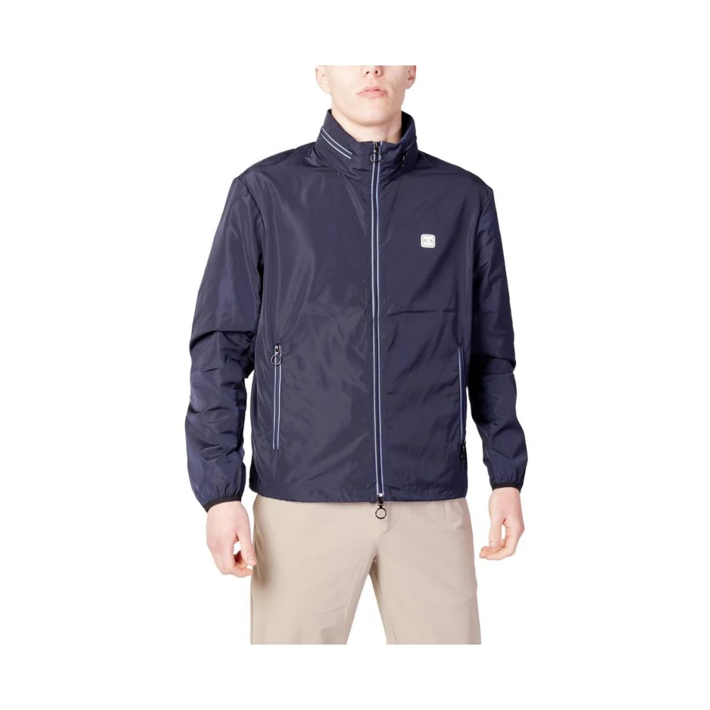 Armani Exchange Mannelijk Blauw E Opvouwbare Polyesterjas Lente/Zomer Collectie