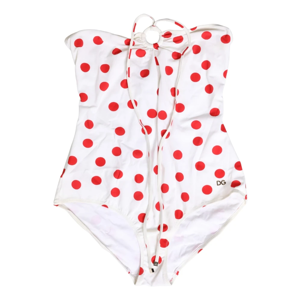 Dolce & Gabbana White Polka Dot One-Piece Swimsuit Swimwear - IT2 | S - Image 2