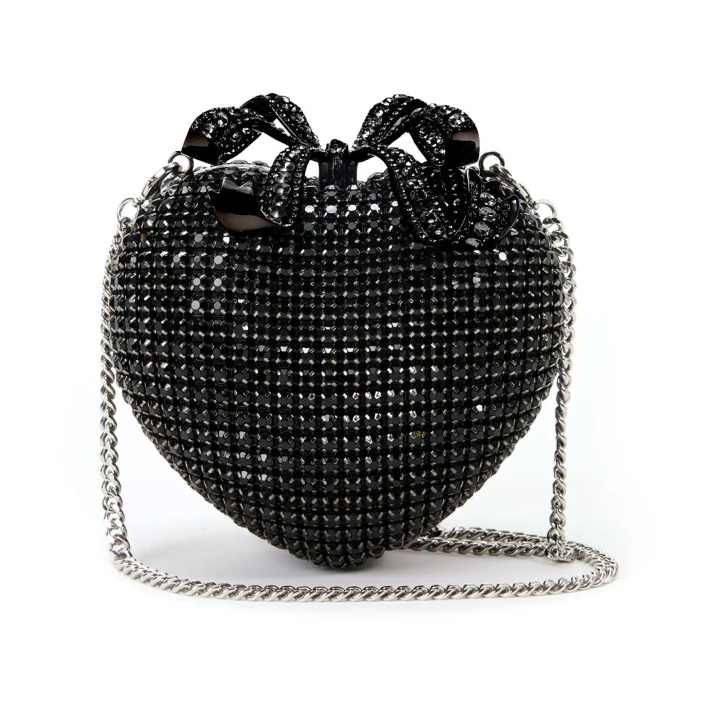 Self Portrait Strass Strik Clutch Zwart Diamanté Black Dames