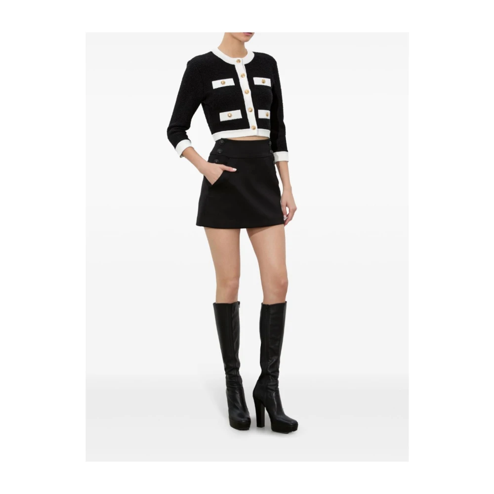 alice + olivia Zwarte Geknipte Jas met Nepzakken Black Dames