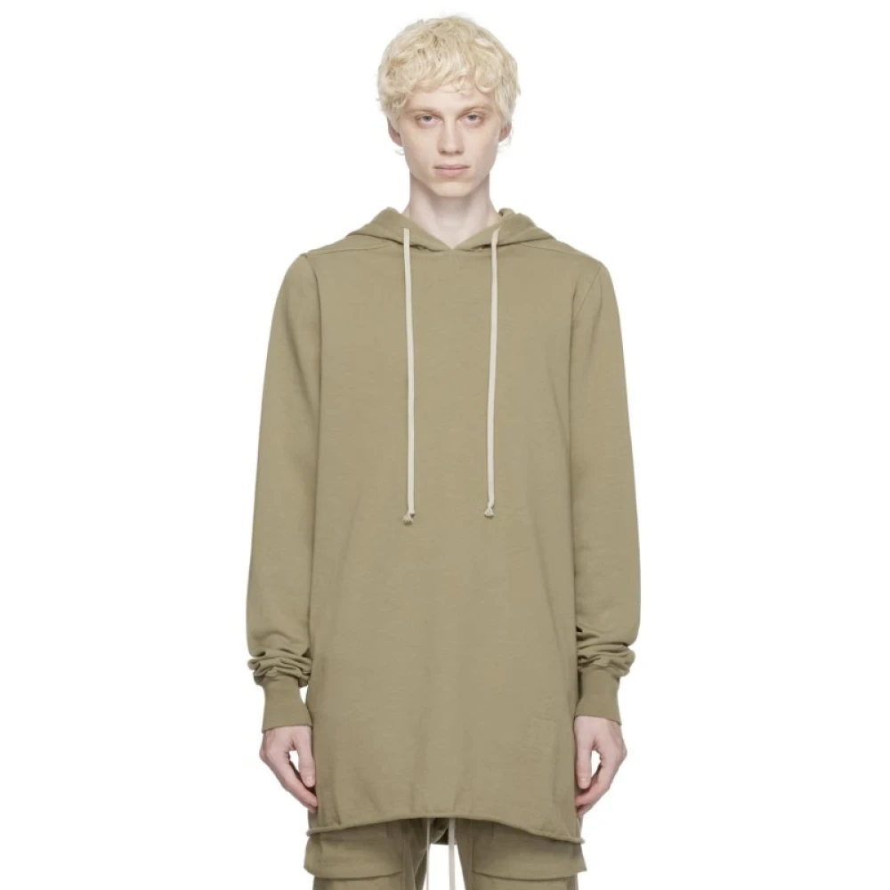 Rick Owens Organische katoenen capuchontrui met band Green Heren