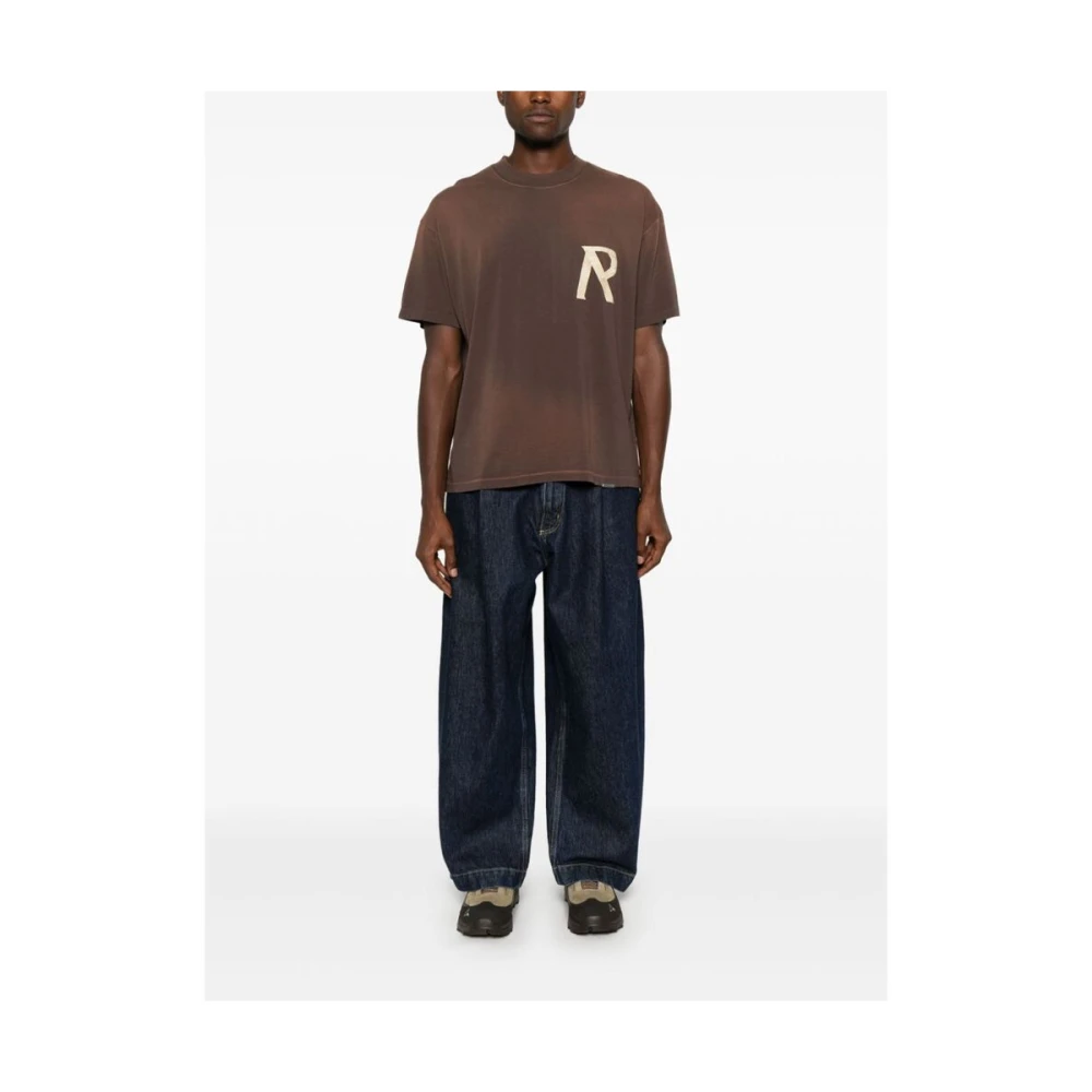 Represent Cedar Brown Logo-Tape T-shirt Brown Heren