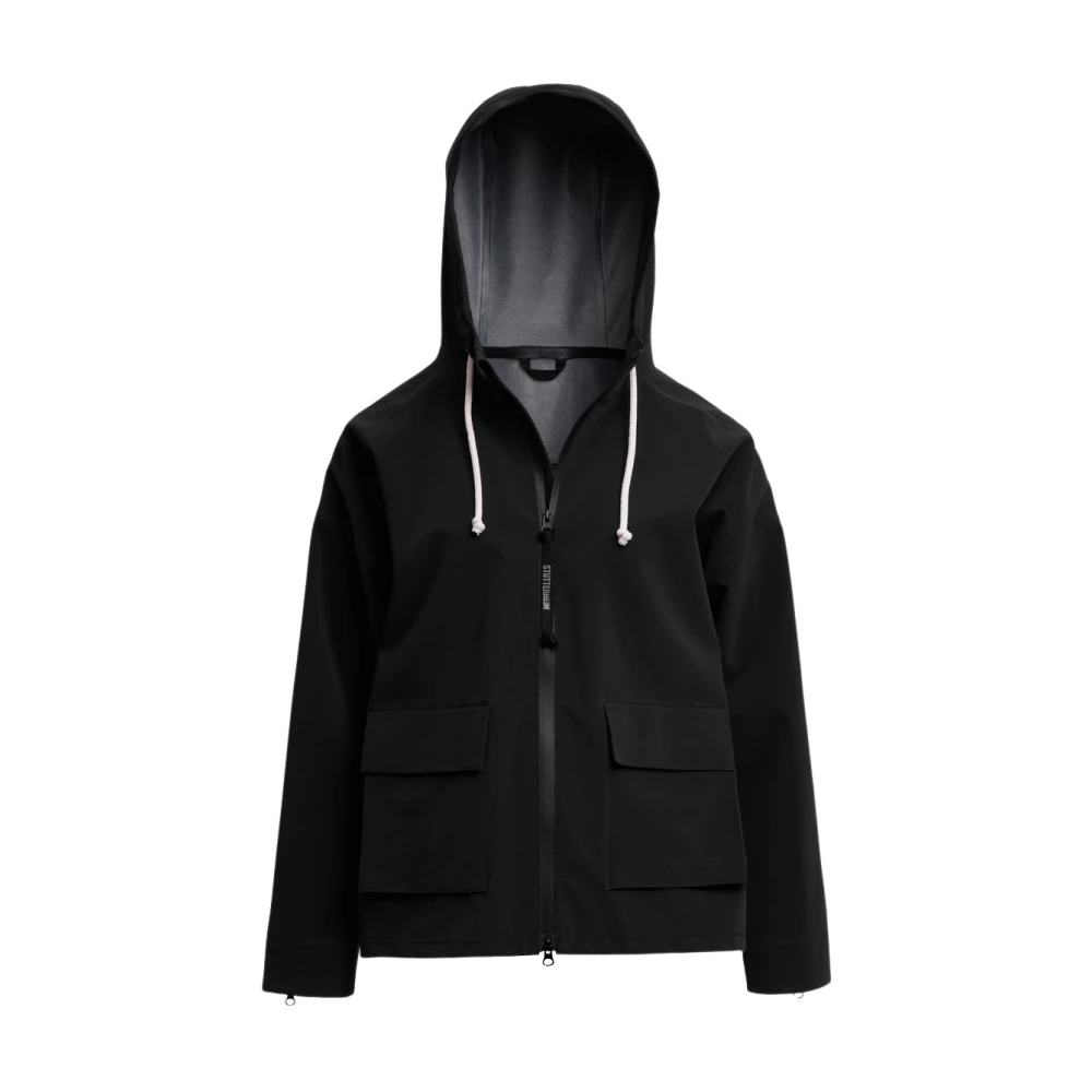 Stutterheim Mat Zip Regenjas Black Dames