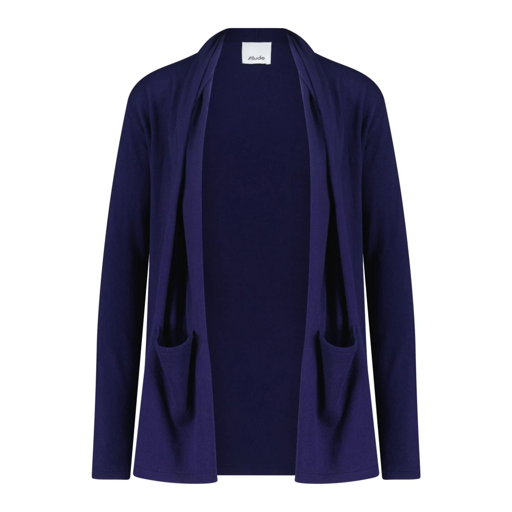 allude Open gebreide cardigan van zijdeblend Blue Dames