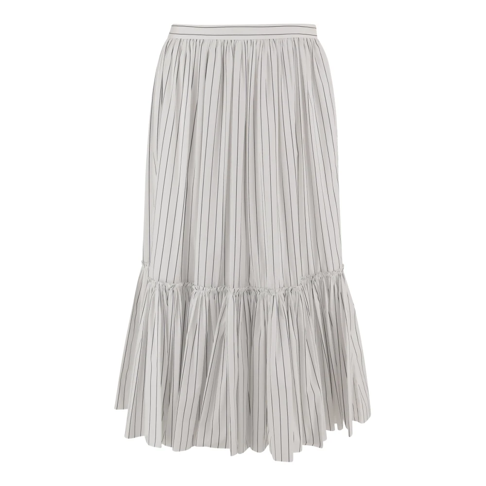 Jil Sander Women's White Maxi Skirts, Xs, Lightweight Cotton Skirt