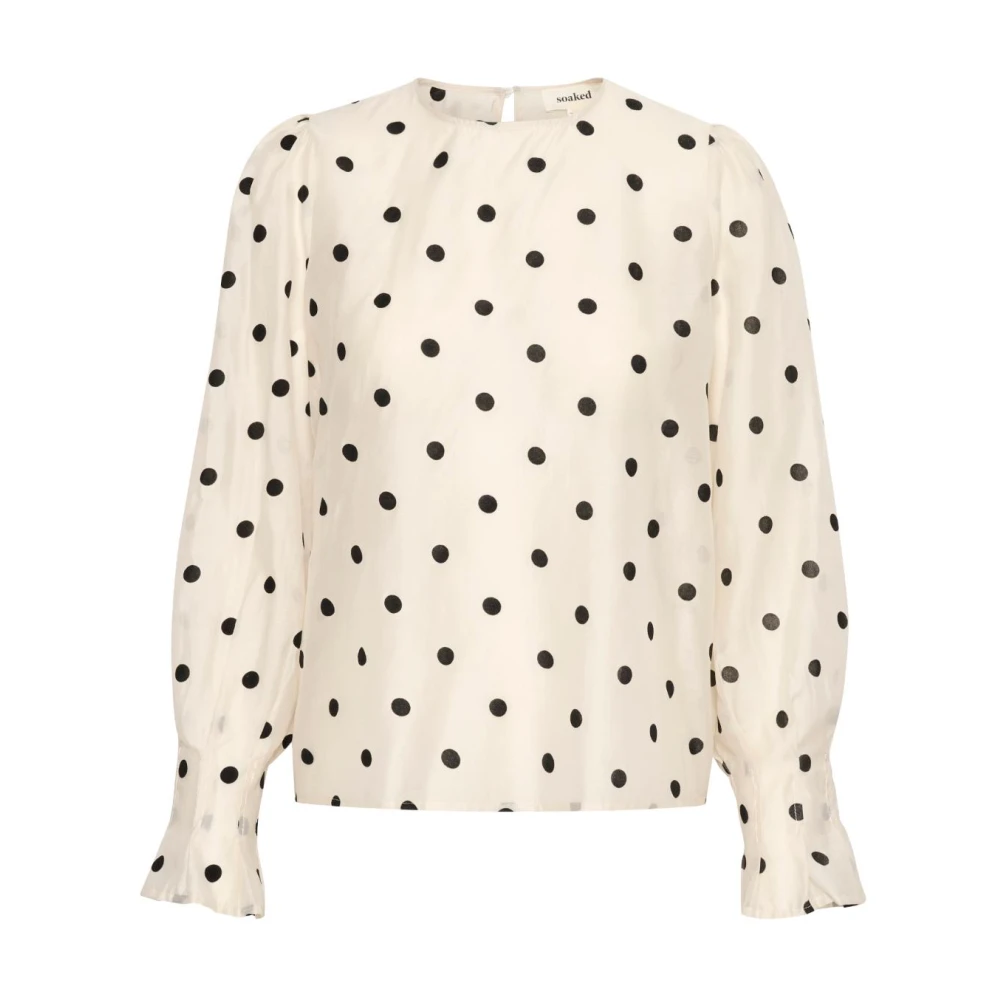 Soaked in Luxury Luxe Blouse Stip Tencell PL Slziggie Beige Dames