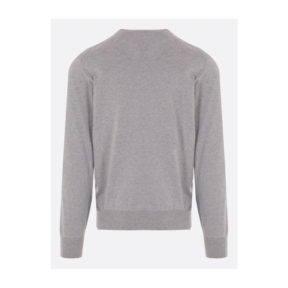 BRUNELLO CUCINELLI Lichtgrijze Katoenen Trui Gray Heren