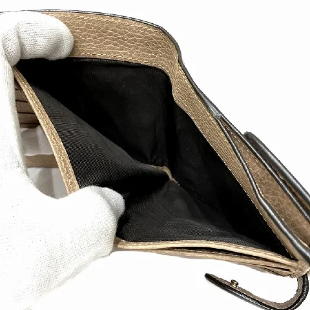 Gucci Vintage Pre-owned Leather wallets Beige Dames