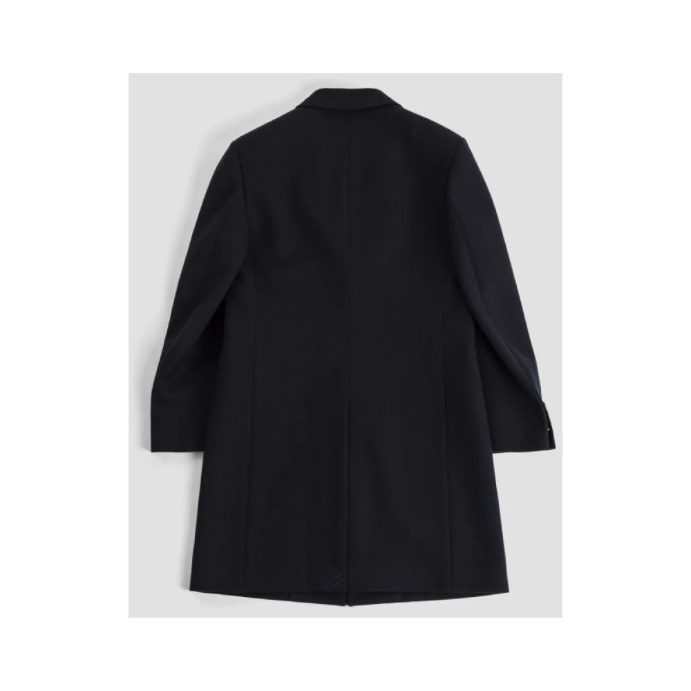Burberry Navy Blue Wool Coat Blue Heren