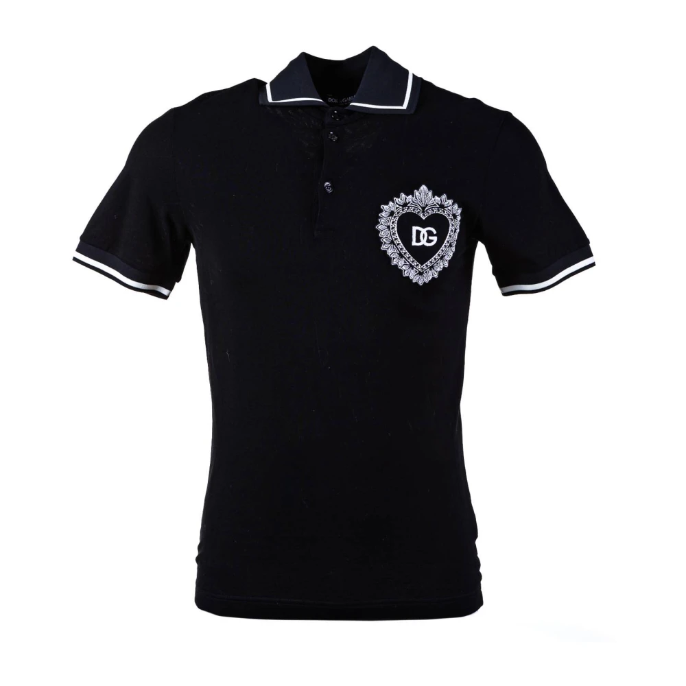 Dolce & Gabbana Heren Heart Polo Shirt Black Heren