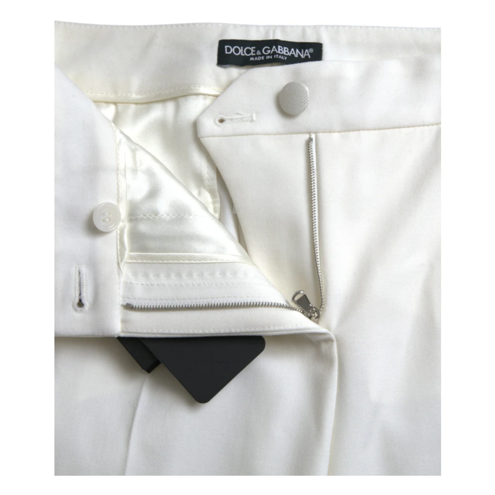Dolce & Gabbana Luxe Witte Tapered Broek White Dames