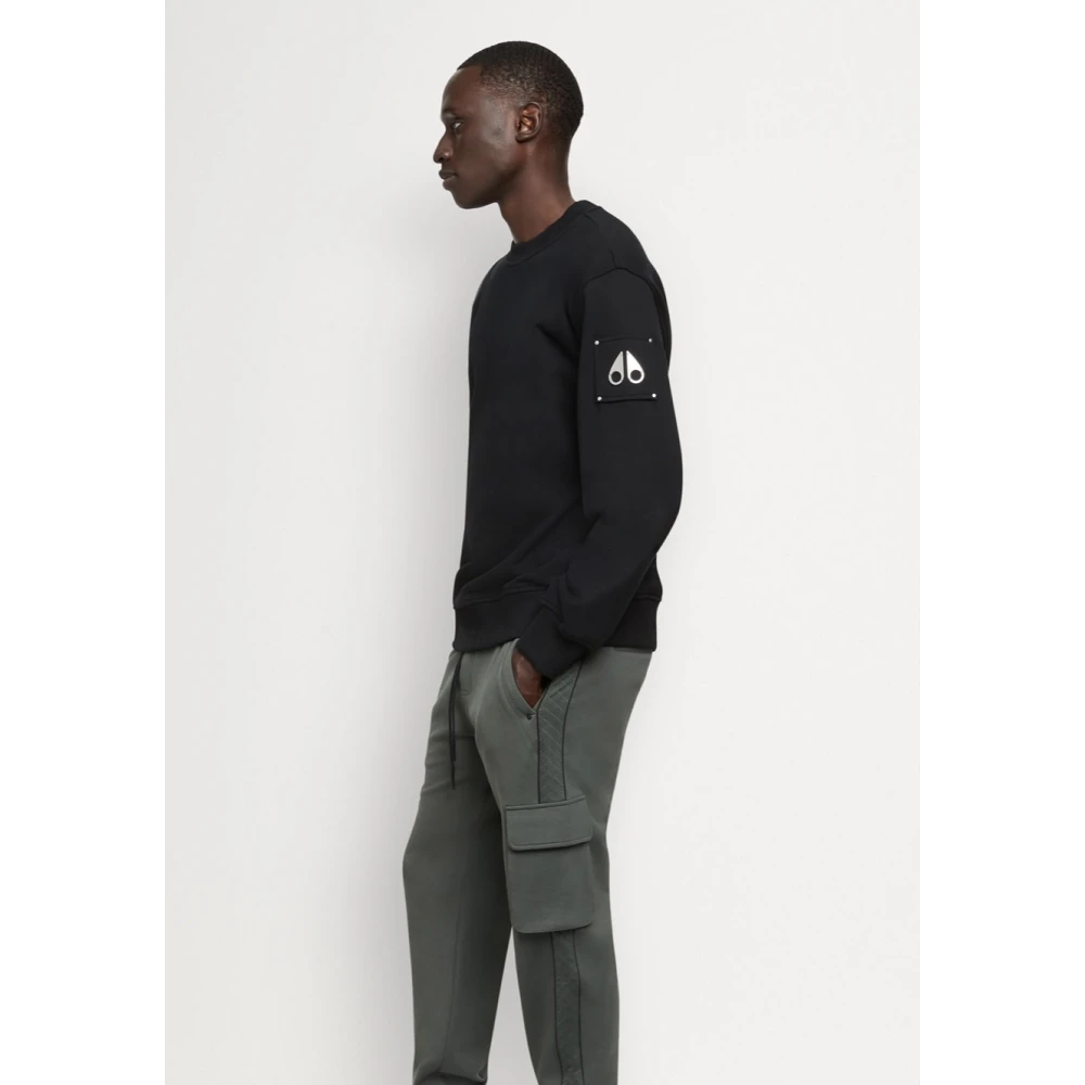 Moose Knuckles Zwarte Crewneck Sweater Hartsfield Style Black Heren
