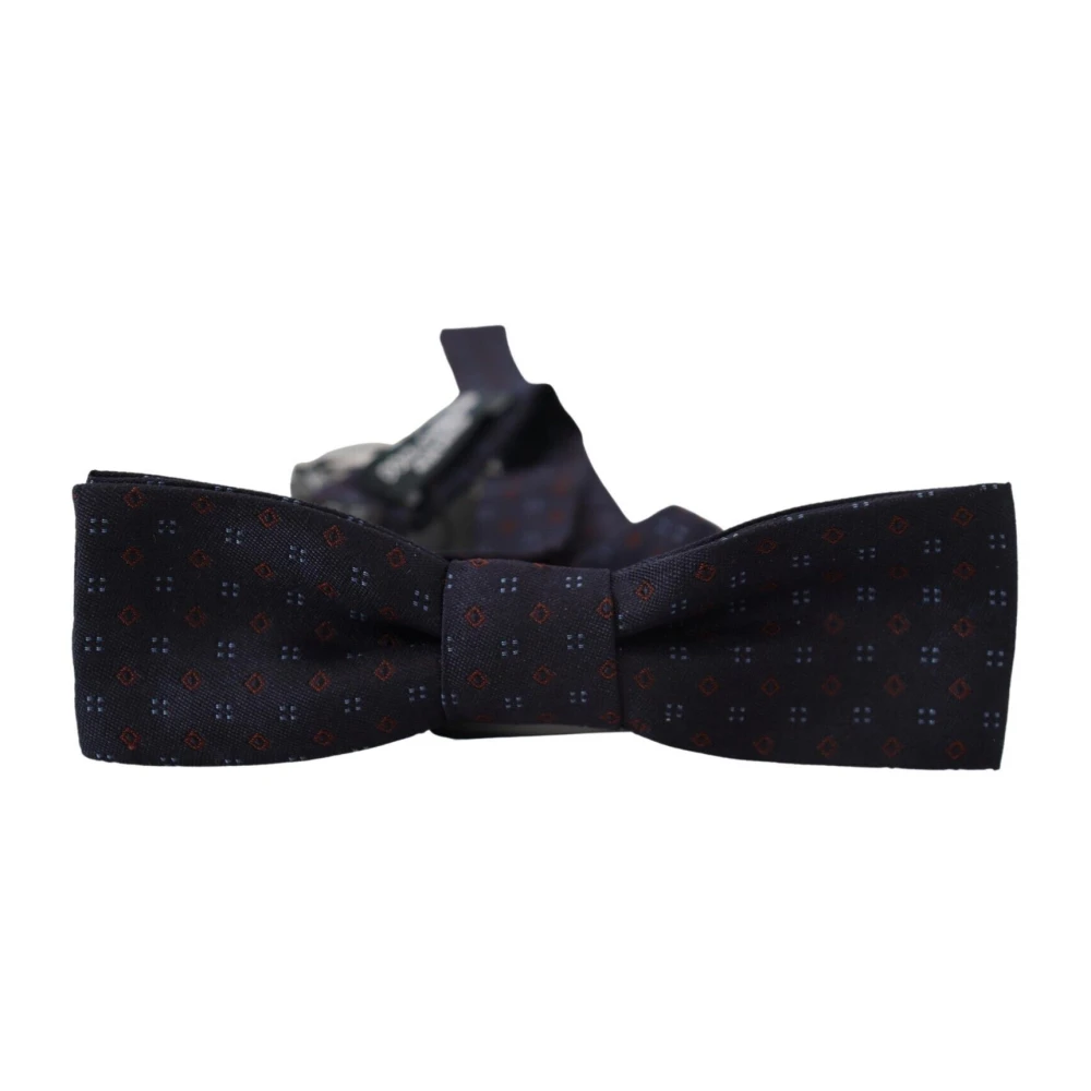 Dolce & Gabbana Elegante Blauwe Zijden Vlinderdas Black Heren