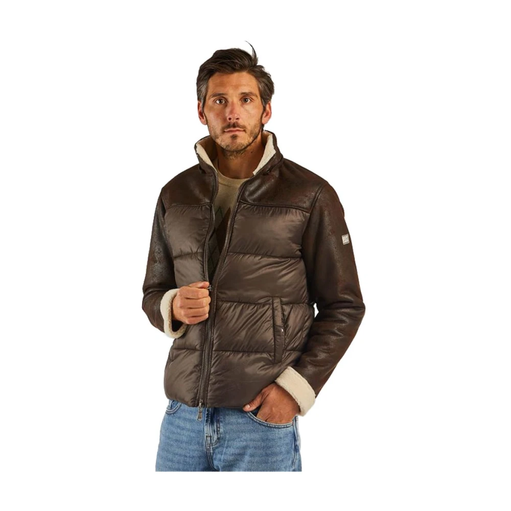YES ZEE Bruine Nylon Herenjas Brown Heren