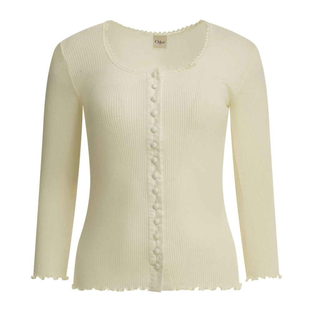 Chloé Donna Beige Top, M, New,